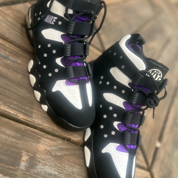 Nike Kids Black and Purple High-Top Sneakers - Picture 3 of 4